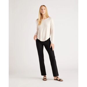Quince ultra stretch ponte straight leg pants black medium